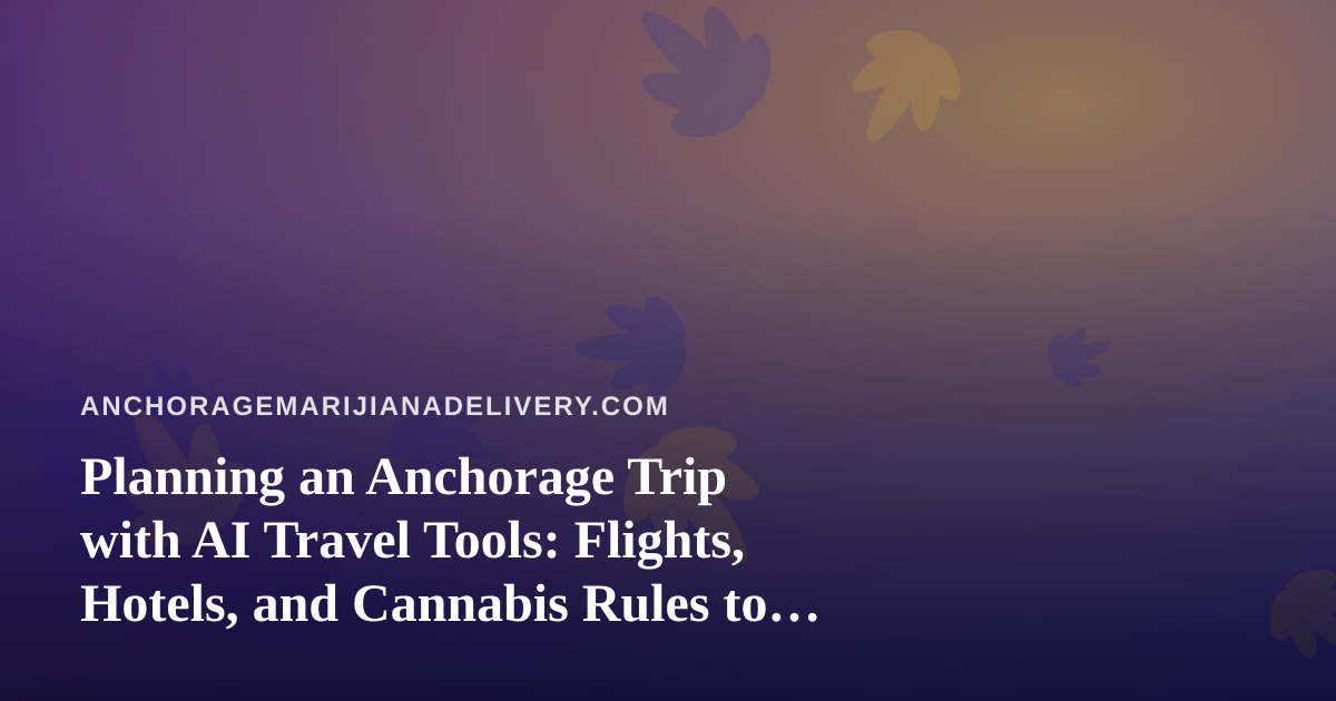 Planning an Anchorage Trip with AI Travel Tools: Flights, Hotels, and Cannabis Rules to Know