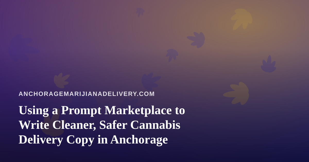 Using a Prompt Marketplace to Write Cleaner, Safer Cannabis Delivery Copy in Anchorage