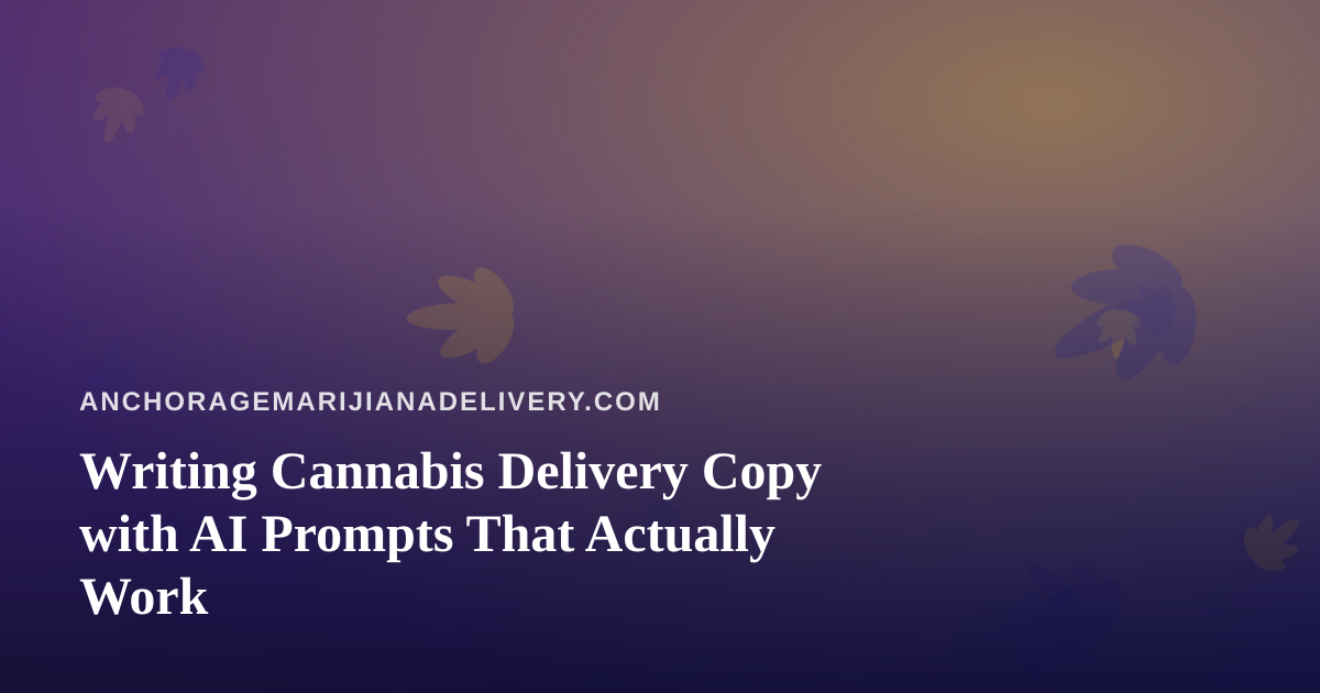 Writing Cannabis Delivery Copy with AI Prompts That Actually Work